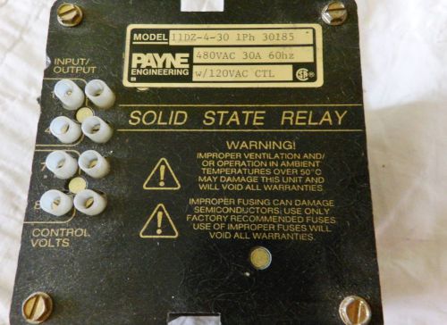 PAYNE ENGINEERING 11DZ-4-30 SOLID STATE RELAY 1PH 30185