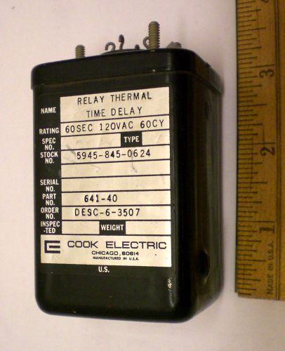 New Hermetically Sealed Military Timer, 60 Sec.120VAC, 60 HZ, COOK Electric, USA
