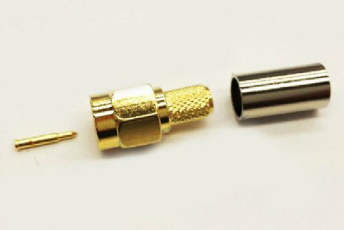 100 sets SMA Male Pin PLUG Coaxial Connector for RG58 LMR195 Crimpers Cables