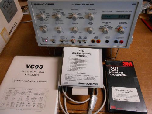 SENCORE ALL FORMAT VCR ANALYZER VC 93 ELECTRICAL TEST EQUIPMENT MODEL VC93