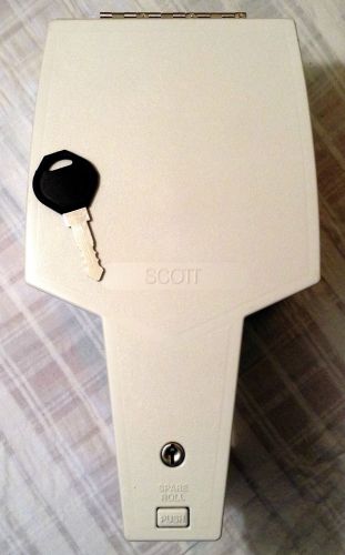 Scott Locking Commercial Dual-Roll Toilet Paper Dispenser w/Key And Info