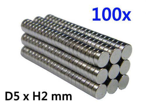 100pcs super strong neodymium rare earth magnet n38 disc 5 mm dia. x 2 mm thick for sale