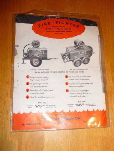 Vintage 1950s Fire Dept Fire Fighter Trailers Advertisement Brochure Catalog