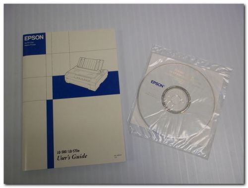 EPSON LQ-580 LQ-570E 24-PIN DOT MATRIX PRINTER ORIGINAL USERS GUIDE WITH CD