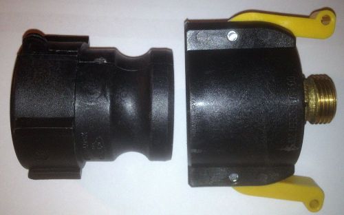 275 - 330 gallon ibc tote tank drain adapter 2 piece quick disconnect conversion for sale