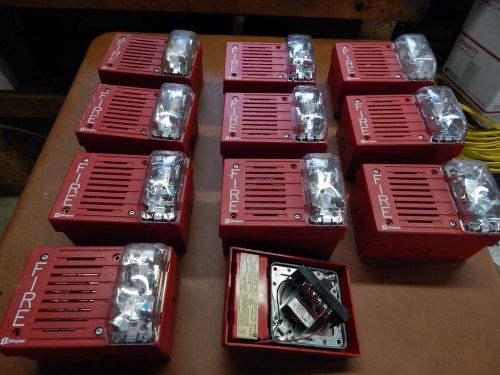 Lot of 10 simplex horn/strobes  4203-9215 with mounting boxes for sale