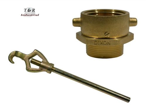 BRASS SWIVEL ADAPTER COMBO 2-1/2&#034; NST(F) x 2-1/2&#034; NST(M) w/Hydrant Wrench