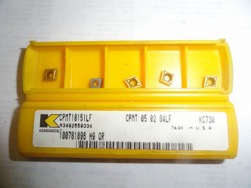 Kennametal carbide turning inserts, cpmt 1.81.51lf, grade kc730 for sale