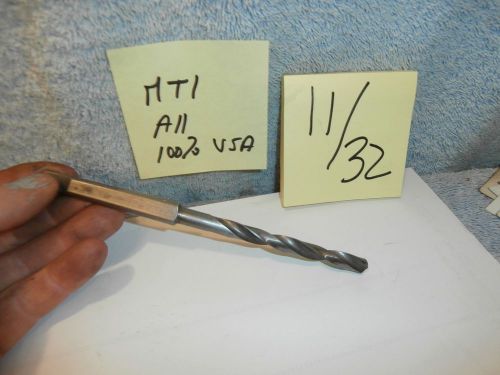 Machinists 11/29abuy now  rare  mt1 11/32  taper shank drill-- atlas 6  +myford for sale