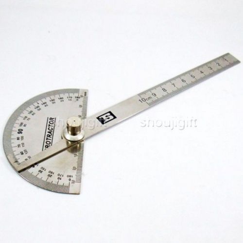 Stainless Steel 0-180 degree Protractor/Angle Measurement +10cm Ruler Metric(mm)