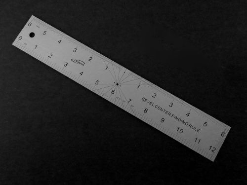 Stainless steel 12&#034; Bevel Center Finding Finder Rule 4R 1/8, 1/16, 1/32, 1/64
