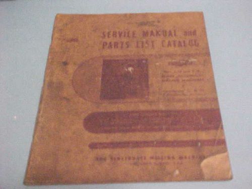 1942 CINCINNATI MILLING MACHINES #&#039;S 1-12 &amp; 1-18 SERVICE MANUAL &amp; PARTS CATALOG