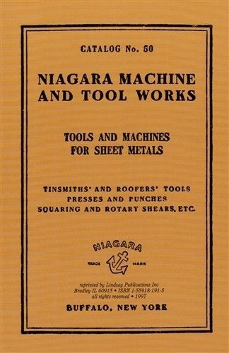 Tools for sheet metal work: niagara machine and tool co catalog (lindsay book) for sale