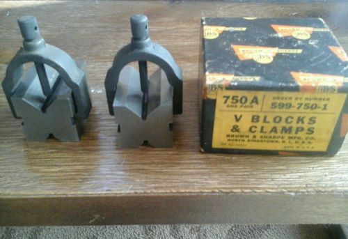 V Blocks/clamps (2) pairs Brown &amp; sharpe # 599-750-1 750a