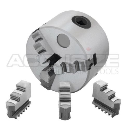 3&#034;/75 mm 3-jaw lathe chuck, plain back x0.003&#034; tir w/ 2 sets of jaws, #0559-0110 for sale