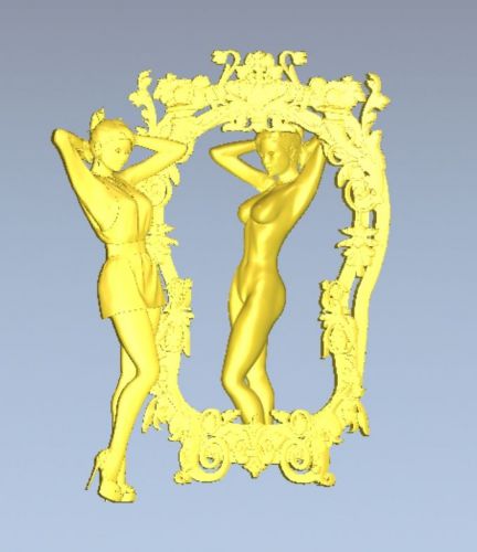 New Sexy girl near miracle mirror 3d STL file by miccot