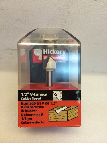 Hickory Woodworking Router Bit 1/2&#034; V-Groove HW112D Brand New