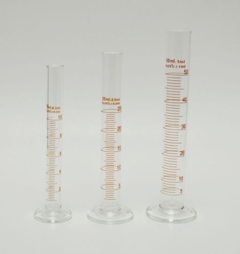 Cylinders graduated measuring 10ml 25ml 50ml lab borosilicate glass 10 25 50 ml for sale