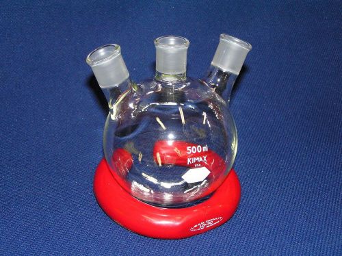 Kimax 500 ml Round Bottom 3-Neck Flask, 19/22 Top Joints
