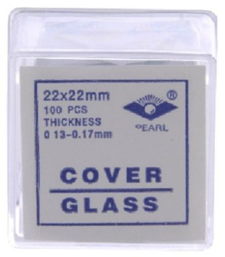 22x22 mm glass microscope slide cover slips pk100 #1 for sale