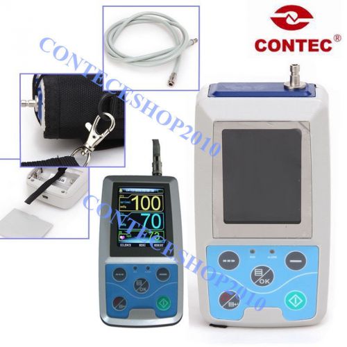 Contec hand-held abpm50 nibp,ambulatory blood pressure monitor+software+3 cuffs for sale