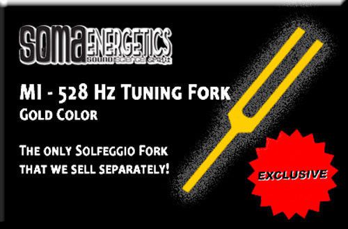 528 Hz (MI) Gold Color Tuning Forks - Custom-made for SomaEnergetics