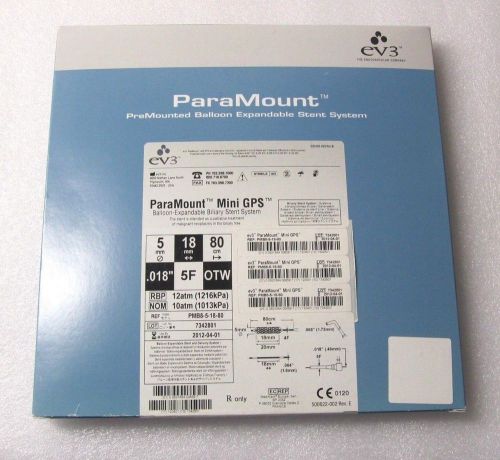 ParaMount Mini GPS PMB8-5-18-80 Balloon Exp. Biliary Stent and Delivery System