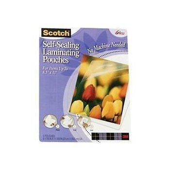 3M Scotch LS854-5G Self-Sealing Laminating Pouches, Letter Size, Gloss, 5/pack