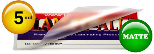 Qty 1000 matte large bookmark laminating pouches 5 mil 2-3/8 x 8-1/2 lam-it-all for sale
