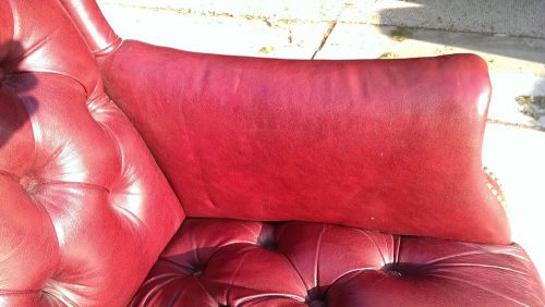 Tufted leather executive bankers chair burgundy for sale