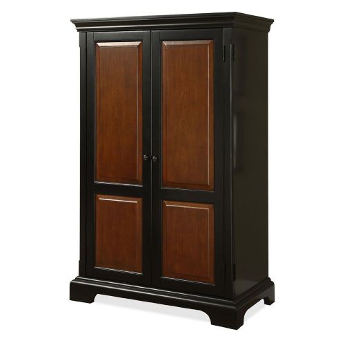 Two Tone Solid Poplar Wood Bridgeport Computer Armoire by Riverside Furniture