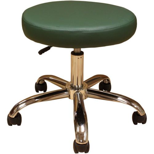 ERGONOMIC DESIGNED MEDICAL OFFICE DRAFTING STOOL HUNTER GREEN 16&#034; SEAT CHROME