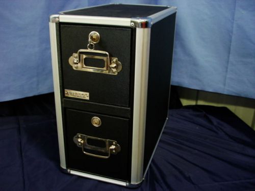 Vaultz Locking CD File Cabinet - 2-Drawers - Black VZ01094: LOADED