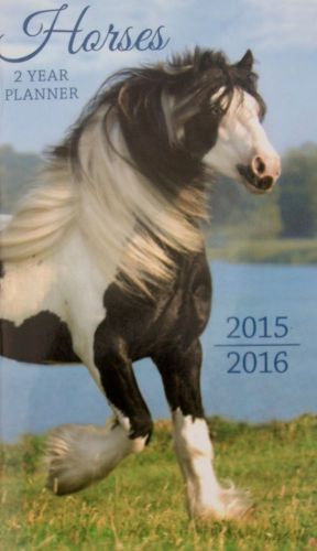 HORSES 2-year 2015-2016 Pocket Planner Calendar with Vinyl Cover