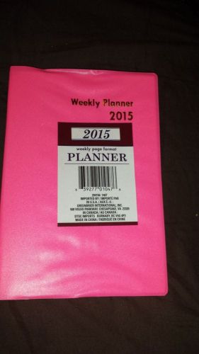 2015 Weekly Planner Calendar. Sz.8&#034;x6&#034;. Weekly Page format. Free ship! Hot pink