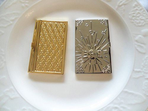A set of two Metal Business Name Credit ID Card Case Box Cardcase Holder Cover