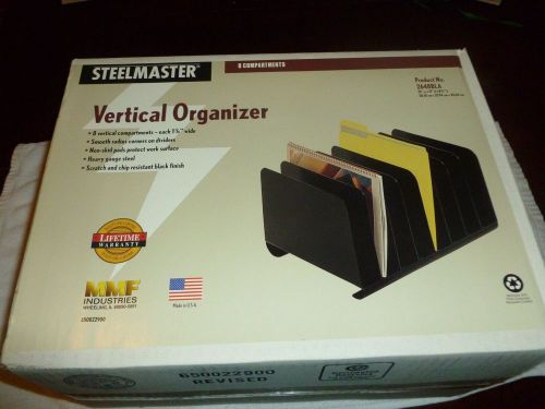 Steelmaster Vertical Organizer, 8-Slot, Black
