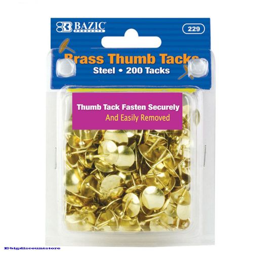 BRASS THUMB TACK, GOLD, 200 PER PACK NEW!!!! Bazic#229 Free shipping