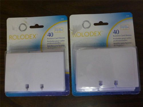 Lot 2 Rolodex 40 Business Card Sleeves Refills 67691 2 5/8&#034; x 4&#034;