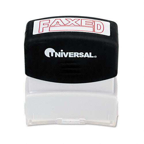 Universal Message Stamp w/Soft Touch Grip, FAXED, Pre-Inked/Re-Inkable, Red