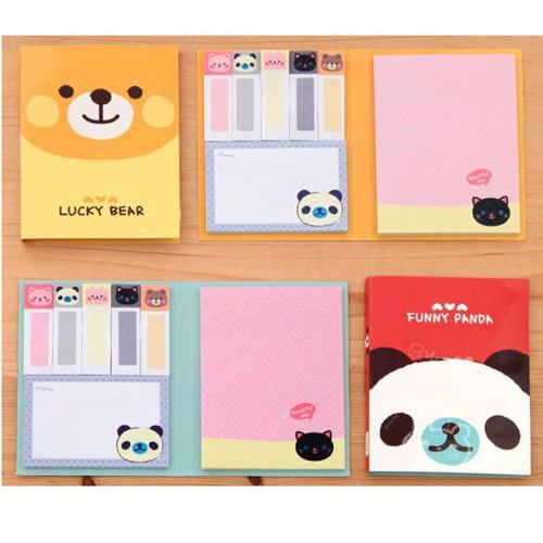 Hot Cute Animals Bear A6 Sticker Post-It Bookmark Point Marker Memo Sticky Notes
