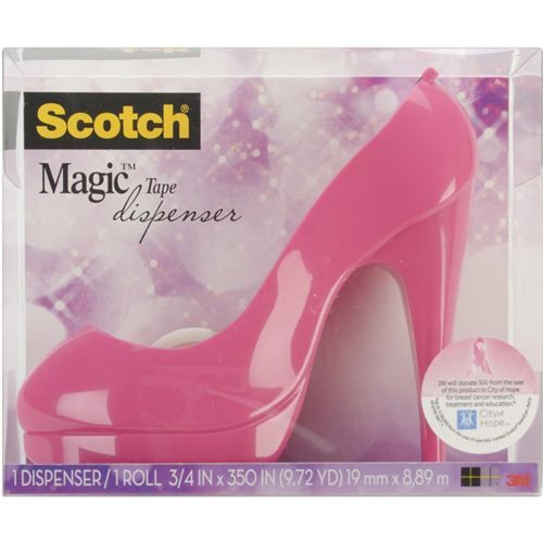 Scotch Honeysuckle Shoe Tape Dispenser 2 Handed With 1 Roll Of Scotch Magic Tape
