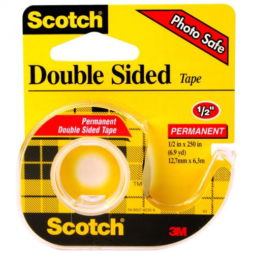 Scotch 136 Double-sided Tape with Dispenser-Permanent size 1/2&#034;x250&#034; Clear