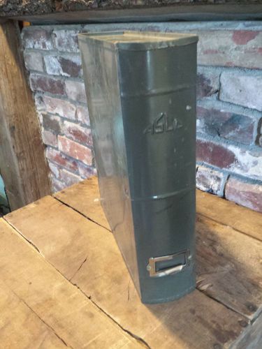 Vintage ASCO Gray Metal Binder File Book Shaped Storage Box Art Steel Industrial