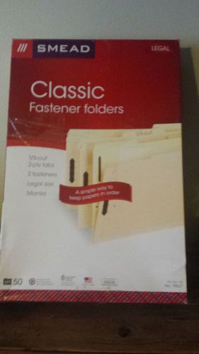 Smead smd-19537 fastener folder - legal 8.5&#034; x 14&#034; 1/3 tab cut 2&#034; for sale