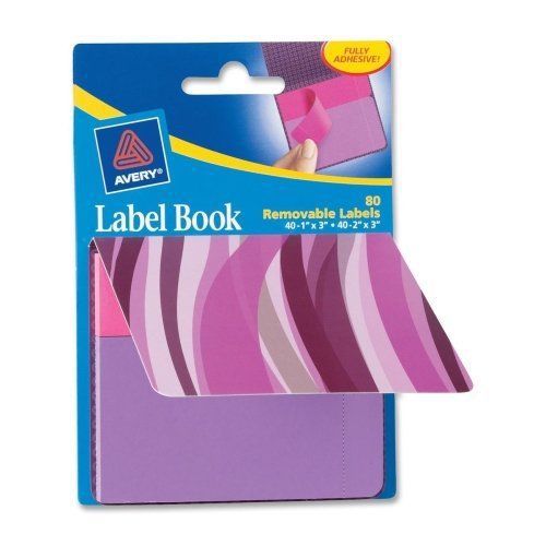 Avery Purple Waves Label Book - 1&#034;, 2&#034; Width X 3&#034;, 3&#034; Length - 80 / (ave22071)