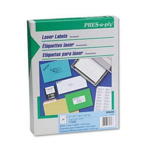 Avery Pres-A-Ply Laser Address Labels, 1 x 2-5/8, White, 7500/Box (AVE30606)
