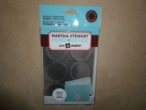 18 Martha Stewart Home Office Metallic Embossed Mailing Seals~NEW IN PACKAGE!!