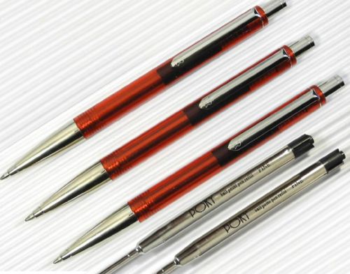 30pcs PIRRE PAUL&#039;S 610 ball point pen clear RED+10 refills( parker style) Black