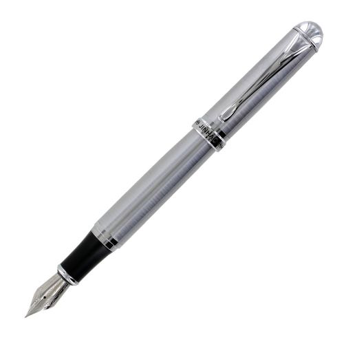 Jinhao X750 Silver Barrel, Chrome Trim Fountain Pen, Medium Point